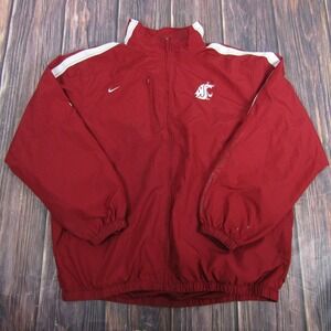 Washington State Cougars Jacket Mens XL Red NCAA Football Nike Full Zip